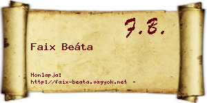 Faix Beáta névjegykártya