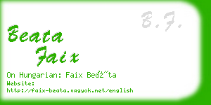 beata faix business card